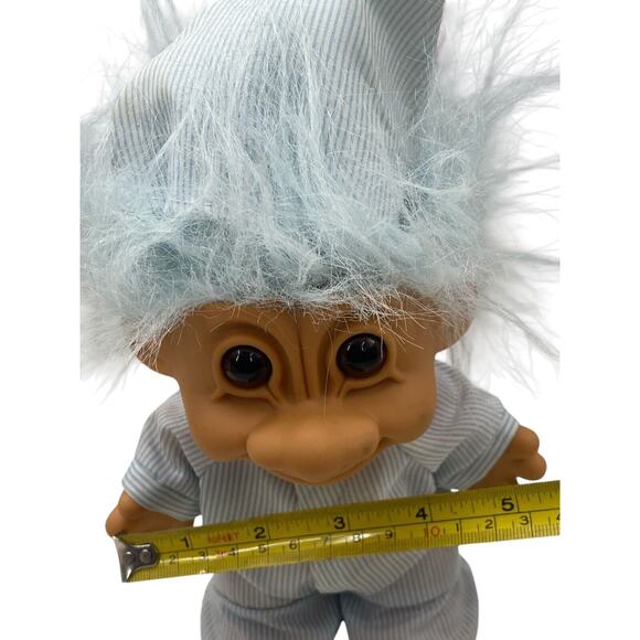 Vintage Russ Bedtime Troll Doll Sleepy Time Blue Pajamas and Nightcap - Picture 7 of 10
